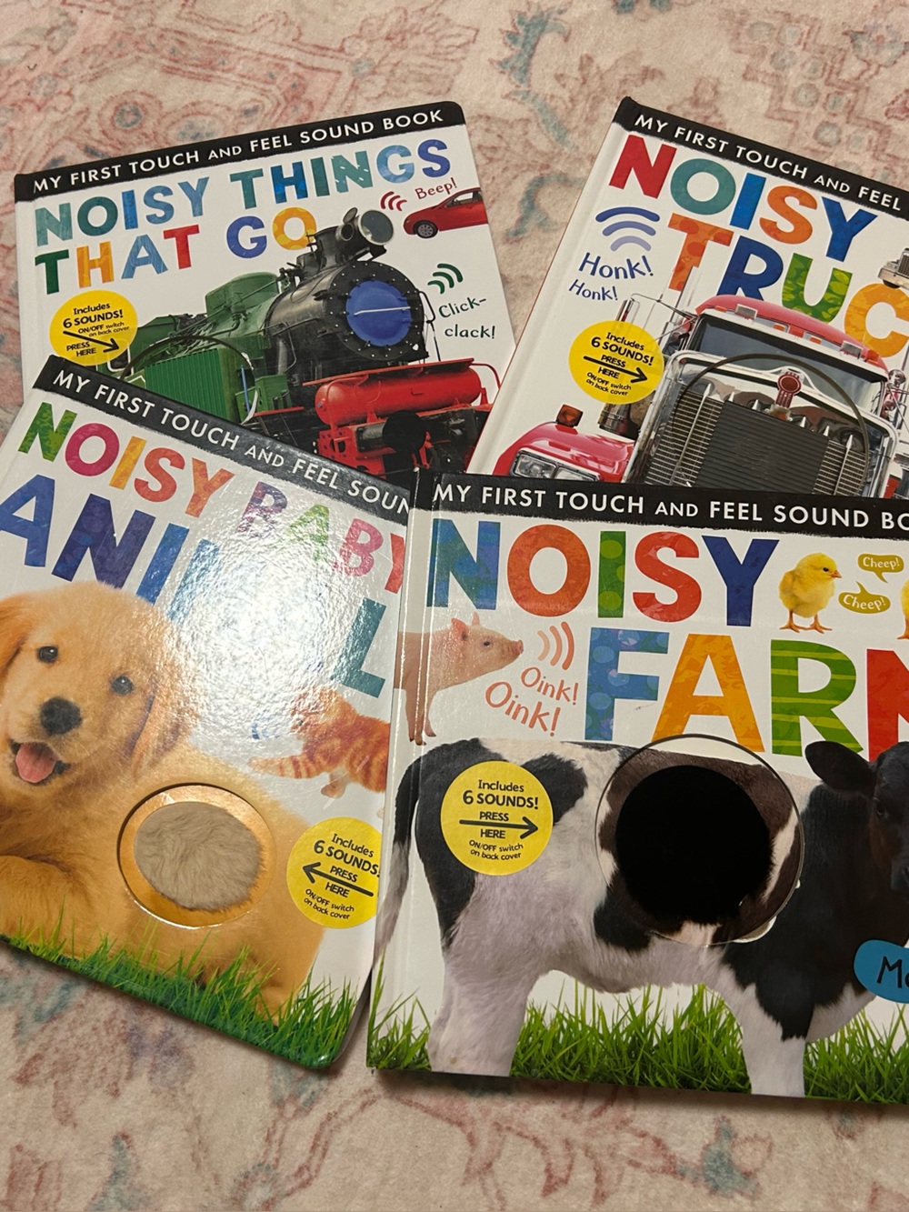 Noisy Trucks / Farm / Animals Sound Board Books - Blue, White, Green